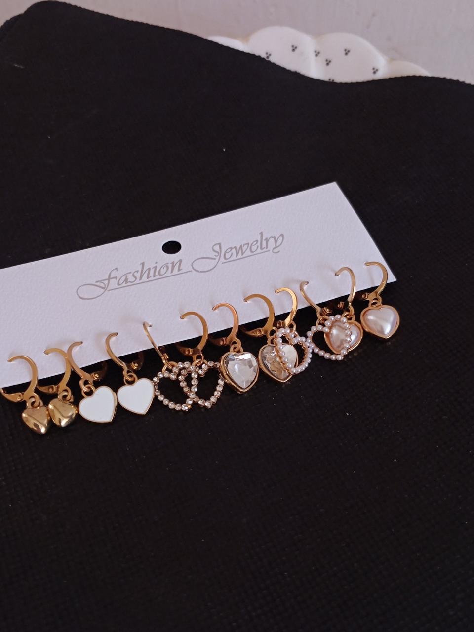 Heart Glow – 6-Piece Earring Set