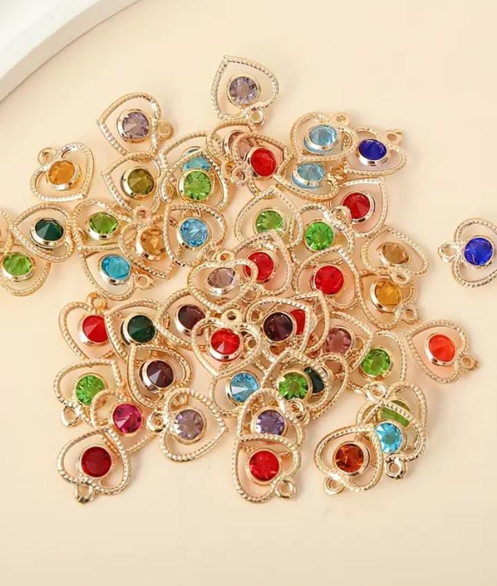 Peach Heart Colorful Charm