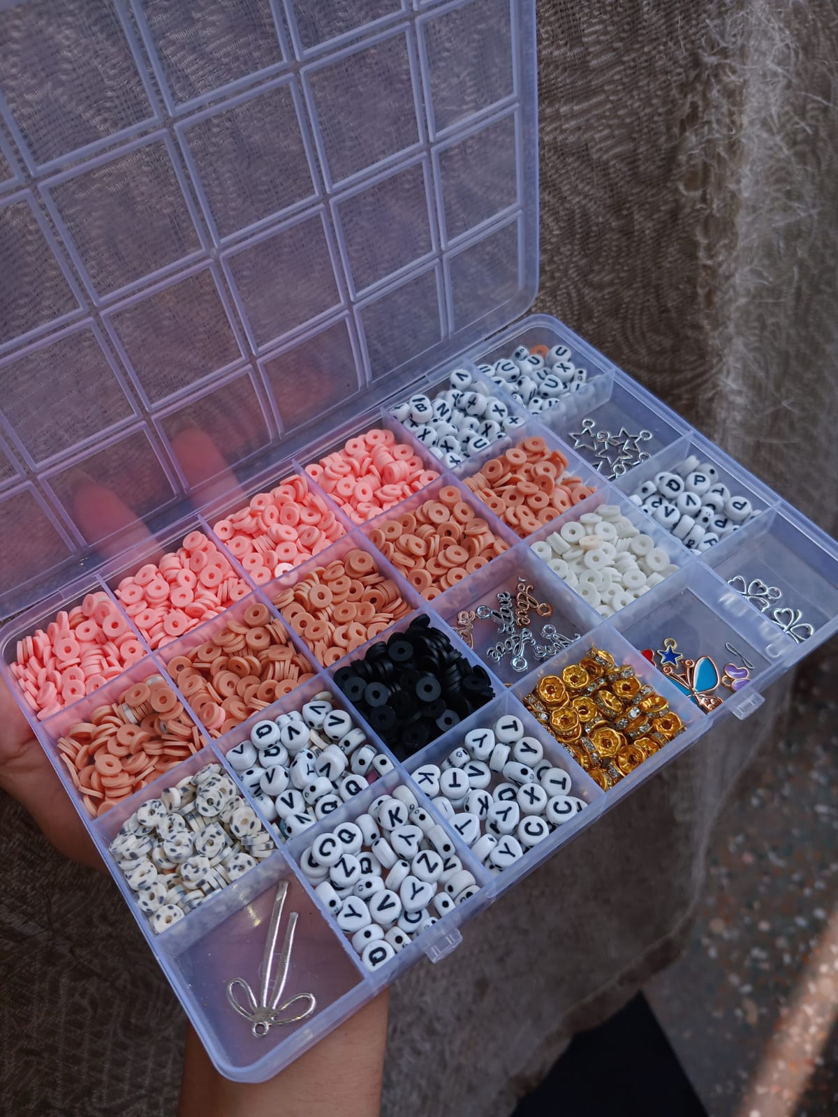 *Clay Bead Kit with Alphabets, Spacers, and Charms*