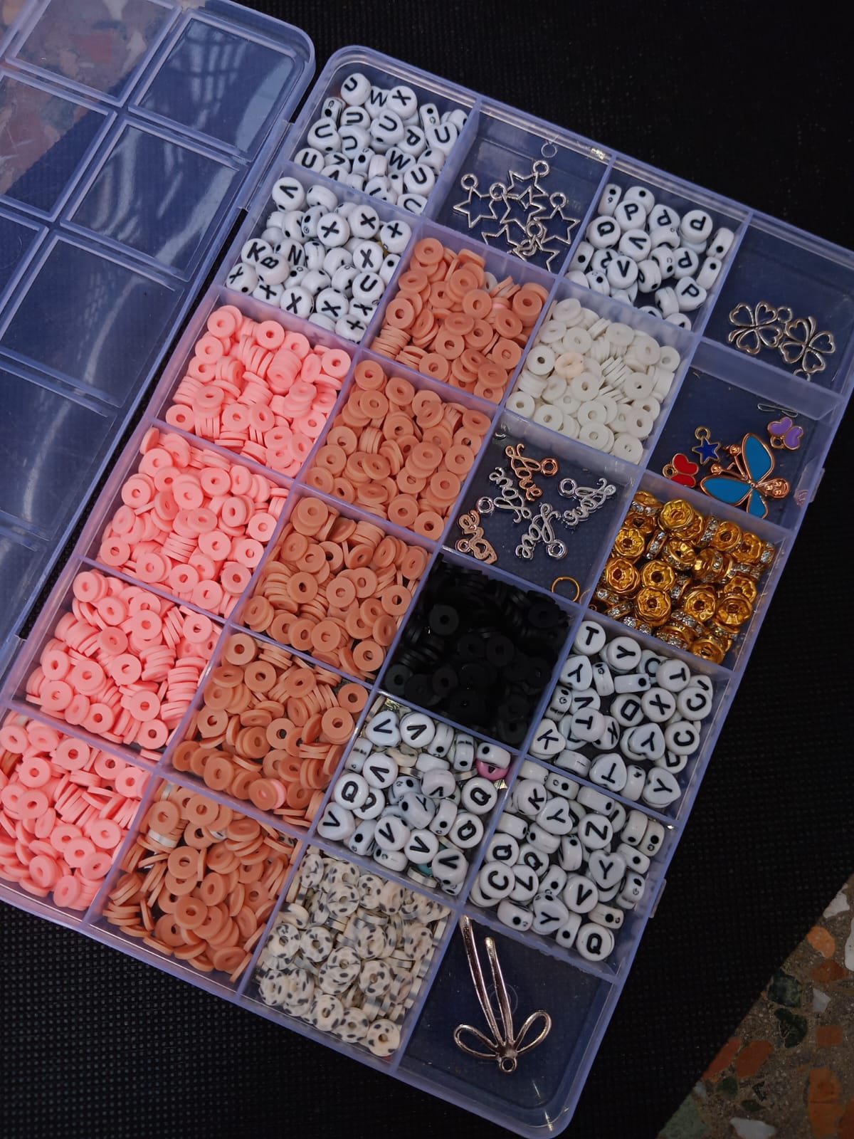 *Clay Bead Kit with Alphabets, Spacers, and Charms*